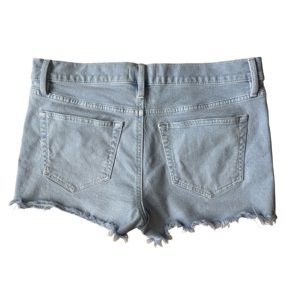 LOFT Light Wash Cut Off Denim Shorts – Frayed Hem, Stretchy, Size 8 (29) - Picture 3 of 10